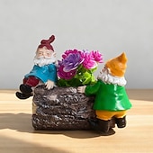 levne Dekorace na terasu-pryskyřičné figurky trpaslíků – zahrada &amp;dekorace na stůl, trpaslíci přátelství do květináčů, květináče na sukulenty, miniaturní krajinářské ozdoby, interiérové &amp;venkovní řemeslné sochy