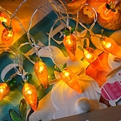 tanie Łańcuchy świetlne baterii-Wielkanocne lampki choinkowe zasilane bateryjnie, dekoracje LED, wiosenne lampki choinkowe do domu, do wewnątrz i na zewnątrz, do koszyka wielkanocnego, na imprezę, do sypialni, na sezon