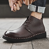 preiswerte Arbeitsschuhe-Lässige gelbe Herren-Ankle-Boots – bequem, stilvoll mit weichem Futter, ideal für legere Hochzeiten und Veranstaltungen im Freien