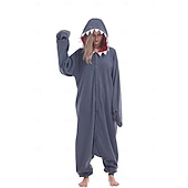 ieftine Costum de animal-Pijamale Kigurumi Costum de grup Costumul Onesie Animal Rechin Cald Confortabil Capișon Lână  Adulți Bărbați Pentru femei Unisex Halloween Carnaval Petrecere Performanță homewear Îmbrăcați-vă