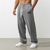 preiswerte Gerade Bein-Herren Jogginghose Hose Cordhose Freizeithose Kordelzug Elastischer Bund Gerader Schnitt Einfach Komfort Volle Länge Täglich Sport im Freien Ferien Urlaub Mode Blau Schwarz Mikroelastisch