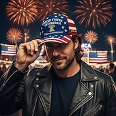 olcso Patrióta 250 kalap-Férfi Egyesült Államok 250. évfordulós kalapja Baseball sapka Szalmakalap Kamionos kalap Kék Poliészter Nyomtatott Hazafias Divat Alkalmi Utca Napi Amerikai amerikai zászló Állítható Fényvéd