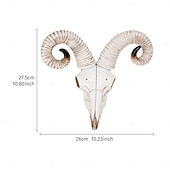 ieftine Sculpturi-Decor de perete nordic cu craniu de animal viking, ornament suspendat din rășină cu craniu de berbec artificial, pentru casă, bar &amp;decorațiuni de perete pentru restaurant, petrecere &amp;recuzită