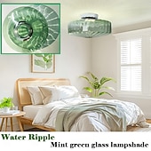 cheap Flush Mounts &amp; Semi Flush Mounts-Green/AmberCeiling Light Fixture Retro Glass Flush Ceiling Light Farmhouse Semi-Flush Mount Fixture with Drum-Shaped Glass Shade flush light suitable for hallways bedrooms living rooms and bathroom