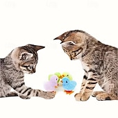 economico Pasqua-4 pezzi di pulcini pasquali in movimento - pulcini di plastica interattivi che camminano a carica, pulcini realistici per gattini &amp;gatti gatto adatto alle razze &amp;dimensioni