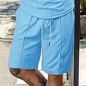 economico Pantaloncini casual-Per uomo Shorts Pantaloncini Estivi Shorts da Spiaggia Pantaloncini casual Pantaloncini strutturati Jacquard Coulisse Elastico in vita Tinta unica Comodità Traspirante Lunghezza al ginocchio