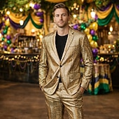 economico Outfit-Disco Anni '80 Pantaloni Abiti Completi &amp; Blazer Costume Per uomo Costume di Carnevale Mascherata Club Feste Performance Adulti Cappotto Pantaloni Tutte le stagioni