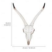 ieftine Sculpturi-Decor de perete nordic cu craniu de animal viking, ornament suspendat din rășină cu craniu de berbec artificial, pentru casă, bar &amp;decorațiuni de perete pentru restaurant, petrecere &amp;recuzită