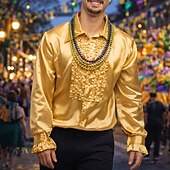 billige Topper-Retro / vintage 1970erne Rave قميص Disk Drapering Kostyme Herre Halloween Karneval musikk festival Pride-parade Pride måned Voksen Trøye
