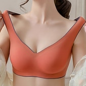 お買い得  スポーツブラとベスト-毎日伸縮性のある女性用シームレスブラフルカバープレーン