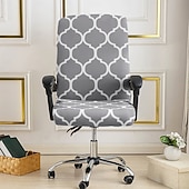 preiswerte Esszimmerstuhl-Abdeckung-Bürostuhlbezug, Hockerbezug, geometrisch bedruckter Polyester-Überzug, Stretch-Stuhlschutzbezug für Homeoffice und Wohnzimmer