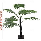 abordables Luces decorativas-Luz de palmera artificial de 55 cm/21,65 pulgadas con 30 cuentas LED, decoración interior/exterior de primavera/verano para dormitorio, sala de estar, comedor, fiesta, doble potencia (AAA) &amp;luz