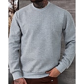 baratos Suéteres básicos-Homens Moletom Estacionar Preto Branco Cáqui Cinzento Gola Redonda Tecido Jacquard Casual Diário Desportos e Ar livre Roupa de rua Roupa de Esporte Casual Primavera Outono Roupa Moletons Moletons