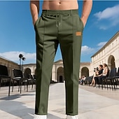 preiswerte Freizeithosen-Herren Hose Freizeithose Baggy-Hosen Kordelzug Tasche Elastischer Bund Einfach Komfort Weich Lässig Täglich Outdoor Urlaub Mode Schwarz Armeegrün