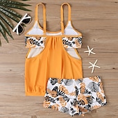 levne Surfovací tankiny a bikiny-Dámské Plavky Tankini 2 ks S potiskem Ultra lehký (UL) Ochrana proti UV záření Elastický Bez rukávů Plavky Surfování Šnorchlování Léto