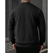 baratos Suéteres básicos-Homens Moletom Estacionar Preto Branco Cáqui Cinzento Gola Redonda Tecido Jacquard Casual Diário Desportos e Ar livre Roupa de rua Roupa de Esporte Casual Primavera Outono Roupa Moletons Moletons