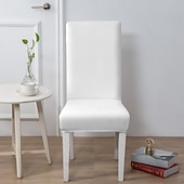 お買い得  ダイニングチェアカバー-1枚の無地の椅子カバー、伸縮性のあるキッチンチェアカバー/レストランチェアカバー、取り外し可能で洗濯可能、自宅、ホテル、宴会での使用に適しています。