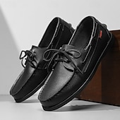 preiswerte Bootsschuhe-Schwarze Herren-Schnürschuhe, bequeme Hochzeitsschuhe für Trauzeugen, stilvolle und legere Schuhe für Hochzeitsfeiern und halbformelle Hochzeitsveranstaltungen