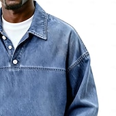 preiswerte Klassisches Poloshirt für Herren-Herren Baumwoll-Poloshirt Lässig Urlaub Klassisch Langarm Mode Basic Einfarbig Einfach Vintage-Stil Gewaschen Winter Frühling &amp; Herbst Ganzjahres Lässiger Schnitt Schwarz Hellgrün Rosa Marineblau