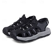 economico sandali da esterno-sandali sportivi beige da uomo: design comodo con rete traspirante, vestibilità regolabile per la spiaggia, le passeggiate e l'estate