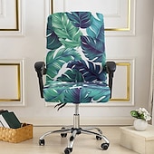 baratos Capa para Cadeira de Jantar-Capa protetora para cadeira de escritório, capa para banqueta, capa para cadeira dobrável com estampa geométrica, capa protetora elástica de poliéster para casa, escritório e sala de estar.