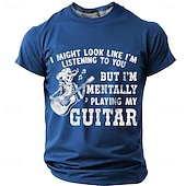  Homens Guitarra Gíria engraçada Camiseta Manga Curta Camiseta Impressão 3D Gola Redonda Camisa Moda Diário Diário Rua Azul Vermelho Verão Primavera Roupa S M L XL XXL XXXL