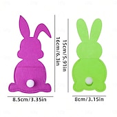 baratos Easter-12pcs Easter Bunny Utensil Cutlery Holders Pouch Bags Felt Silverware Holder Bag Utensil Sleeve for Knife Forks Easter Table Decoration Wedding Birthday Party, Pink Blue Green Yellow