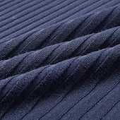 cheap Men's Classic Polo-Men's Rib Knit Top Textured Street Casual Lapel Long Sleeve Basic Modern Plain Buttons Spring Fall All Seasons Slim Fit Blue White Navy Blue Gray Rib Knit Top