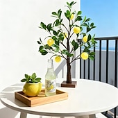 levne Dekorativní světla-60cm/23,9palcové umělé světlo na citroník, 12 citronů, 24 LED korálků, jarní/letní interiérová/venkovní dekorace do ložnice, obývacího pokoje, jídelny, noční světlo na párty
