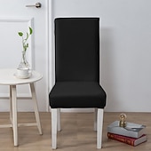 お買い得  ダイニングチェアカバー-1枚の無地の椅子カバー、伸縮性のあるキッチンチェアカバー/レストランチェアカバー、取り外し可能で洗濯可能、自宅、ホテル、宴会での使用に適しています。