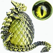 levne velikonoční-velikonoční 3D tištěná dračí vejce s drakem uvnitř, nezbytnosti do velikonočních košíků, náplně do velikonočních vajíček s tajemným krystalovým drakem, kloubová fidget zvířátka vytištěná 3D tištěnými