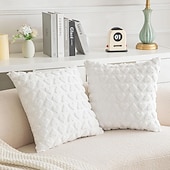 baratos Jogue travesseiros, inserções e capas-Capa de almofada de pelúcia lisa para o Dia dos Namorados, em formato de coração, ideal para sofá, escritório, carro. Também é uma ótima opção de presente para o Dia dos Namorados.