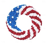 olcso USA 250.-250 Év Amerikai Függetlenség Napi Otthoni Ajtó Dekorációk Piros Kék és Fehér Koszorúk Ünnepi Parti Függetlenség Napi Koszorúk