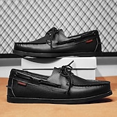 preiswerte Bootsschuhe-Schwarze Herren-Schnürschuhe, bequeme Hochzeitsschuhe für Trauzeugen, stilvolle und legere Schuhe für Hochzeitsfeiern und halbformelle Hochzeitsveranstaltungen