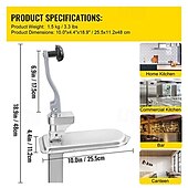 cheap Kitchen Set-Commercial Can Opener, 18.9 Inches Long, Manual Stainless Steel for Cans Up to 11.8 Inches High, Fixed with Clamp or Screws, Ergonomic Rotating Handle and a Spare Blade