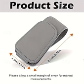 billiga Förvaring-2 st magnetiska solskyddsglasögonhållare i PU-läder med kortplats - enhandsmanövrering, lämplig för förarsidans interiörtillbehör, grå &amp;svart enkelt snäppfäste med ett klick