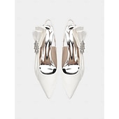 baratos Mãe da Noiva/Namorado-Sapatos de salto bloco com bico fino em cetim rosa claro para mulheres - elegantes sapatos de festa com detalhes florais e cristais, perfeitos para a mãe da noiva ou para um casamento urbano