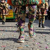 economico Scarpe da donna-Scarpe slip-on a punta larga da donna per il Mardi Gras – Suola interna morbida e imbottita stampa artistica di maschera veneziana scarpe festive artistiche per parate costumi uscite casuali e