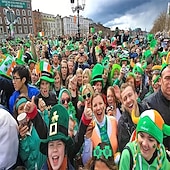  6 diademas para el Día de San Patricio, mini sombreros verdes con plumas para festivales irlandeses. &Lentejuelas, accesorios de fiesta de trébol para mujeres y niños, disfraz del Día de San Patricio