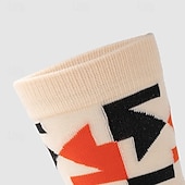 levne pánské ponožky-Pánské 5 párů Ponožky Koşu Çorapları Ponožky pro běžné nošení Vodní modrá Černá Barva Geometrický Venkovní Dovolená Denní nošení Střední Jaro Podzim Módní Šik ven