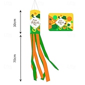 olcso Kerti zászlók, Banner-Szent Patrik-napi szélzsák zászló, ír dizájn, Szent Patrik-napi fesztivál dekoráció, színes kültéri szélzsák ünnepi ünneplésre, lóhere &amp;lóhere design.