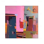 abordables Peintures Abstraites-Peinture à l'huile artisanale sur toile, décoration murale abstraite moderne de style Morandi, coloris pour la décoration intérieure, châssis entoilé ou roulée sans cadre.