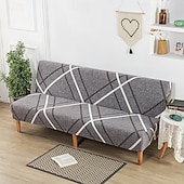 abordables Couverture du canapé Futon-Housse de canapé-lit extensible en tissu imprimé, disponible en 3 tailles différentes, housse de canapé sans accoudoirs, housse de banc élastique, protection décorative pour le Nouvel An, décoration