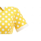 preiswerte Kleider-1950er Retro Vintage Rockabilly Knielang Swing-Kleid Ausgestelltes Kleid Kurze Ärmel Tupfen Tailliert und ausgestellt Kostüm Mädchen Karneval Valentinstag Lässig Heimkehr Retro-Mottoparty Kinder Kleid