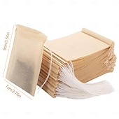 Χαμηλού Κόστους Σκεύη &amp; Γκάτζετ Κουζίνας-100 τεμάχια σακούλες φίλτρου τσαγιού μιας χρήσης για χαλαρό κορδόνι τσαγιού, κενή σακούλα για τσάι σε φύλλα με 100% αλεύκαντο χαρτί