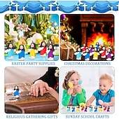 abordables Pâques-Lot de 50/100 petites figurines de Jésus, mini-figurines de Jésus en vrac, cadeau de Pâques, petites statues pour garnir les œufs de Pâques, figurines miniatures multicolores de Jésus à cacher