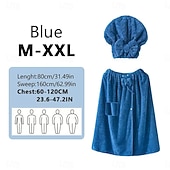 baratos Utensílios de Casa de Banho-Conjunto de saia de banho plus size ajustável e touca de secagem rápida, roupa de banho confortável e prática, perfeita para depois do banho, à beira da piscina e no chuveiro, secagem rápida e ajuste regulável.