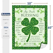 cheap Blankets &amp; Throws-St. Patrick's Day Irish Gifts for Women &amp; Men, SLÁINTE Irish Blessing Blanket, Thoughtful Saint Patrick's Day Gift, Celtic Blessing Present, Unique Irish Décor.
