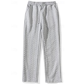 voordelige Rechtdoor Been-Voor heren Joggingbroeken Broek Joggingbroek met rechte pijpen Jacquard Trekkoord Zak Effen Comfort Zacht Casual Dagelijks Buiten Vakantie Modieus Zwart Oranje Micro-elastisch