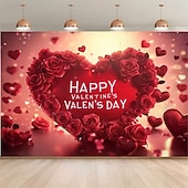 levne Nástěnné tapiserie-Valentýn gobelín Bannery Deka Rose láska Srdce Roztomilý Romantické 3D Večírek Obývací pokoj Střelecké pozadí Dekorace pro návrh na sňatek Bytové dekorace